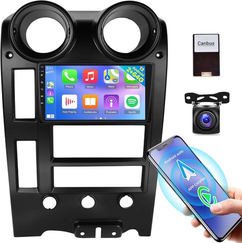 راديو سيارة 2 جيجابايت + 64 جيجابايت لسيارة Hummer H2 2002 2003 2004 2005 2006 2007، Android 13 شاشة لمس Hummer H2 ستيريو، Carplay/Android Auto/Wi-Fi/Bluetooth/1080P+AHD كاميرا احتياطية in Saudi Arabia