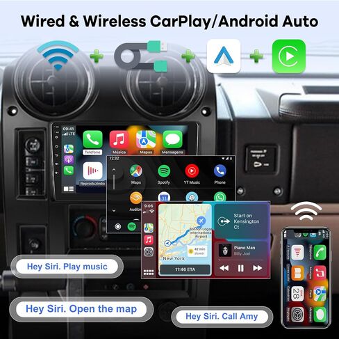 راديو سيارة 2 جيجابايت + 64 جيجابايت لسيارة Hummer H2 2002 2003 2004 2005 2006 2007، Android 13 شاشة لمس Hummer H2 ستيريو، Carplay/Android Auto/Wi-Fi/Bluetooth/1080P+AHD كاميرا احتياطية in Saudi Arabia
