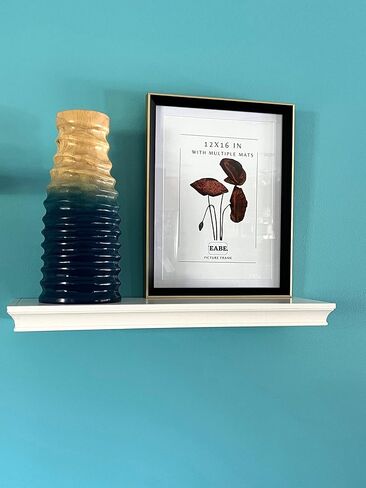 إطار صورة مقاس 12 × 16، مع حصيرة مقاس 11 × 14 و8.5 × 11 أو 12 × 16 بدون حصيرة، إطارات صور معرض الحائط، لون ذهبي وأسود فاخر in Kuwait