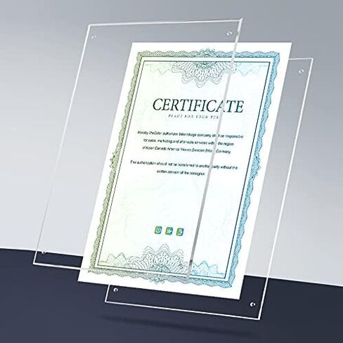 NC Clear Acrylic Picture Frame, Beveled Frameless Plexiglass, Photo with Standoff Photo Frame, Desktop Frameless Display Self Standing for Document Certificate Artwork (8x10) in Saudi Arabia