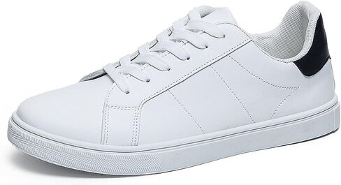 Classic Walking Shoes Lightweight Comfort Lace up Fashion Sneakers Faux Leather White Sneakers for Men,Breathable Fashion Shoes，Mens Sneakers，Everyday Low Top Sneaker for Men - Men's Casual ShoesClassic Walking Shoes Rubber Sole, Durable，Men's Casual Shoe in Saudi Arabia