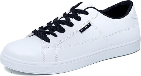 Classic Walking Shoes Lightweight Comfort Lace up Fashion Sneakers Faux Leather White Sneakers for Men,Breathable Fashion Shoes，Mens Sneakers，Everyday Low Top Sneaker for Men - Men's Casual ShoesClassic Walking Shoes Rubber Sole, Durable，Men's Casual Shoe in Saudi Arabia