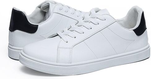 Classic Walking Shoes Lightweight Comfort Lace up Fashion Sneakers Faux Leather White Sneakers for Men,Breathable Fashion Shoes，Mens Sneakers，Everyday Low Top Sneaker for Men - Men's Casual ShoesClassic Walking Shoes Rubber Sole, Durable，Men's Casual Shoe in Saudi Arabia