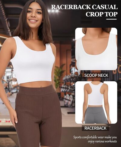 1PCS Crop Tank Tops for Women, Racerback Tank Top for Women Trendy, Cropped Workout Summer Tops for Women 2024 Running Yoga in Saudi Arabia
