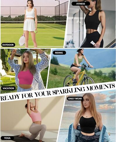 1PCS Crop Tank Tops for Women, Racerback Tank Top for Women Trendy, Cropped Workout Summer Tops for Women 2024 Running Yoga in Saudi Arabia