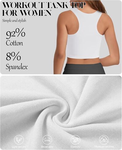 1PCS Crop Tank Tops for Women, Racerback Tank Top for Women Trendy, Cropped Workout Summer Tops for Women 2024 Running Yoga in Saudi Arabia