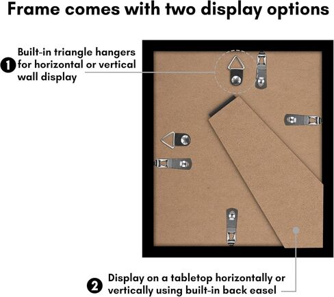 Americanflat 5x6 Picture Frame with Polished Plexiglass - Set of 5 - Use as 2x3 Frame with Mat or 5x6 Frame Without Mat - Galleria Collection - Gallery Frames for Tabletop and Wall Display - Black in Saudi Arabia