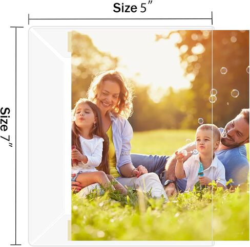 4x6 Inch Acrylic Picture Frames, Clear Photo Frame for Wall with Tape, No Drilling Frameless Picture Frames, Pack of 5 Floating Hanging Picture Frames 4 x 6 for Home, School, Office in Saudi Arabia