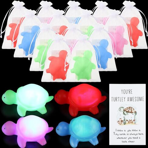 24 Sets Inspirational Gift Turtle Night Light Turtle Birthday Decorations Motivational Employee Staff Coworker Graduation Appreciation Gifts Turtle Party Decorations for Men Women Boys Girls in Saudi Arabia