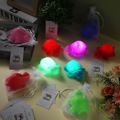 24 Sets Inspirational Gift Turtle Night Light Turtle Birthday Decorations Motivational Employee Staff Coworker Graduation Appreciation Gifts Turtle Party Decorations for Men Women Boys Girls in Saudi Arabia