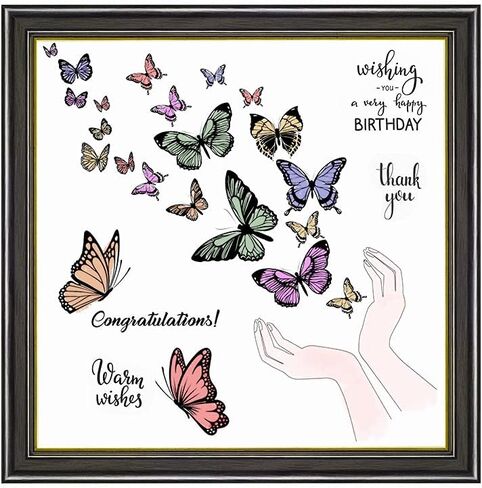 Dragonfly Clear Stamps for Card Making Decoration Scrapbooking Supplies, Flowers Background Clear Stamps Animals Background Transparent Rubber Stamps for Paper Card Photo Album Crafting Supplies in Saudi Arabia