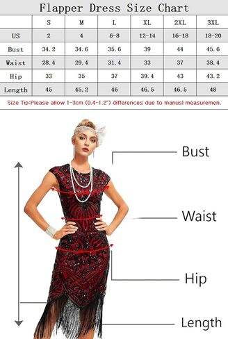 Womens Flapper Dress w/Cap Sleeves Art Deco Sequin Beaded Fringe 1920s Great Gatsby Party Dress w/Accessories Set in Kuwait