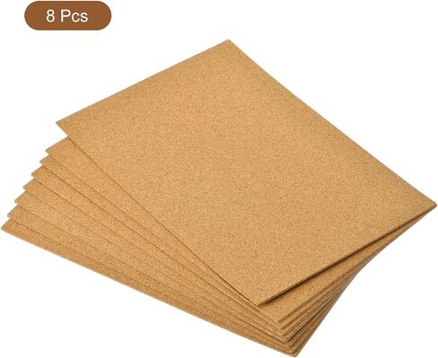 uxcell 4pcs 8.3" x 11.8" Self Adhesive Cork Sheets 1mm Thick A4 Rectangle Cork Table Mat Cup Backing Coaster Cork Board Wall Tiles in Saudi Arabia