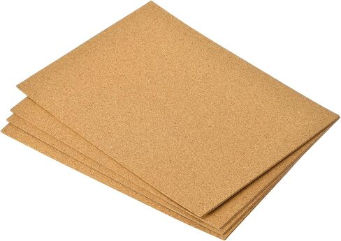 uxcell 4pcs 8.3" x 11.8" Self Adhesive Cork Sheets 1mm Thick A4 Rectangle Cork Table Mat Cup Backing Coaster Cork Board Wall Tiles in Saudi Arabia
