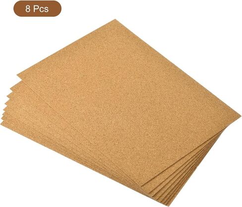 uxcell 4pcs 8.3" x 11.8" Self Adhesive Cork Sheets 1mm Thick A4 Rectangle Cork Table Mat Cup Backing Coaster Cork Board Wall Tiles in Saudi Arabia