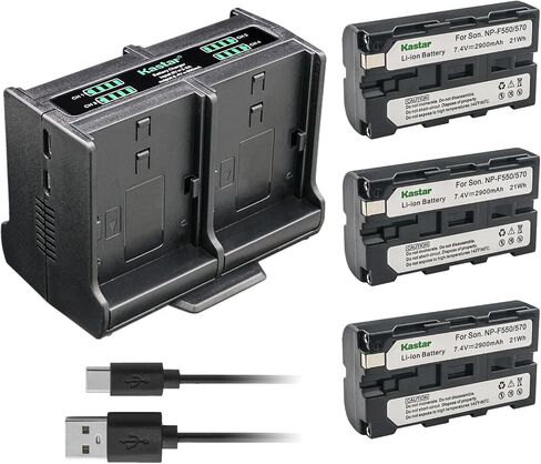 Kastar Quadruple Battery Charger Compatible with Sony NP-F330 NP-F550 NP-F570 NP-F730 NP-F750 NP-F770 NP-F780Exp NP-F930 NP-F950 NP-F960 NP-F970 NP-F970Pro NP-F980Exp NP-F990 NP-F990Exp in Saudi Arabia