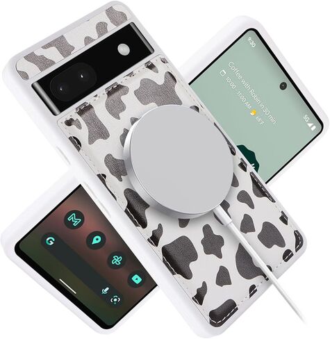 for Google Pixel 6a case with Credit Card Holder, fits Pixel 6a Phone Leather Case Wallet for Women Compatible Wallet Detachable 2-in-1 for Men-Beige in Kuwait