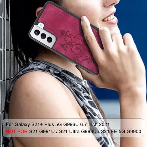 حافظة Lacass لهاتف Samsung Galaxy S21+ Plus G996U، [12 فتحة للبطاقات] حامل نقدي لبطاقة الهوية وجيب بسحاب وغطاء محفظة جلدية مغناطيسي قابل للفصل مع حبل معصم (زهري أرجواني داكن) in Saudi Arabia
