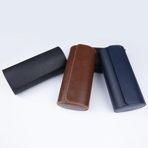 1 Slots Cylindrical Watch Case, Watch Roll Travel Case Vintage Watch Box for Men and Women - Black Upgrade Version in Saudi Arabia
