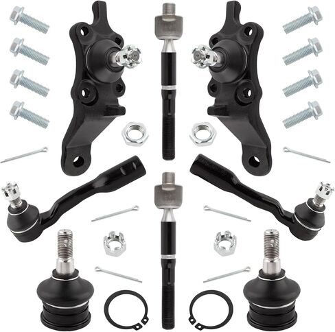 8pcs Suspension Kit Front Lower Upper Ball Joint Inner Outer Tie Rod End Kit Fit 2001-2002 For Toyota Sequoia 2000-2002 For Toyota Tundra 2WD 4x4 K90262 K90263 K90255 EV800444 ES3564 ES3565 in Saudi Arabia