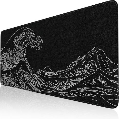 iCasso Desk Pad Mat, Large Mouse Pad for Desk, Flet Mousepad Computer Mat, Big Keyboard Mat with Stitched Edges & Non-Slip Base,Keyboard Pad for Computer Keyboard and Mouse-Black Chip in Saudi Arabia