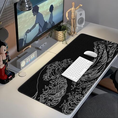 iCasso Desk Pad Mat, Large Mouse Pad for Desk, Flet Mousepad Computer Mat, Big Keyboard Mat with Stitched Edges & Non-Slip Base,Keyboard Pad for Computer Keyboard and Mouse-Black Chip in Saudi Arabia