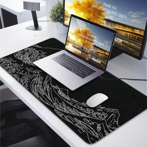 iCasso Desk Pad Mat, Large Mouse Pad for Desk, Flet Mousepad Computer Mat, Big Keyboard Mat with Stitched Edges & Non-Slip Base,Keyboard Pad for Computer Keyboard and Mouse-Black Chip in Saudi Arabia