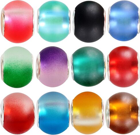 RUBYCA 30 Pcs Bulk Abstract Murano Glass Beads Fit European Charm Bracelet for DIY Jewelry Making in Saudi Arabia