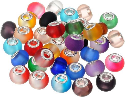 RUBYCA 30 Pcs Bulk Abstract Murano Glass Beads Fit European Charm Bracelet for DIY Jewelry Making in Saudi Arabia