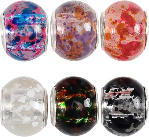 RUBYCA 30 Pcs Bulk Abstract Murano Glass Beads Fit European Charm Bracelet for DIY Jewelry Making in Saudi Arabia