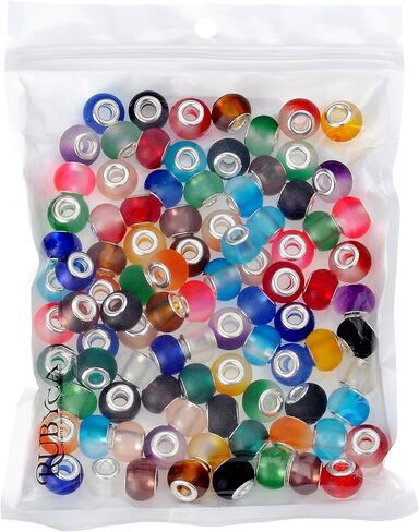 RUBYCA 30 Pcs Bulk Abstract Murano Glass Beads Fit European Charm Bracelet for DIY Jewelry Making in Saudi Arabia