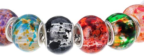 RUBYCA 30 Pcs Bulk Abstract Murano Glass Beads Fit European Charm Bracelet for DIY Jewelry Making in Saudi Arabia