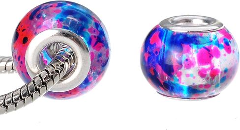 RUBYCA 30 Pcs Bulk Abstract Murano Glass Beads Fit European Charm Bracelet for DIY Jewelry Making in Saudi Arabia