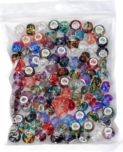 RUBYCA 30 Pcs Bulk Abstract Murano Glass Beads Fit European Charm Bracelet for DIY Jewelry Making in Saudi Arabia
