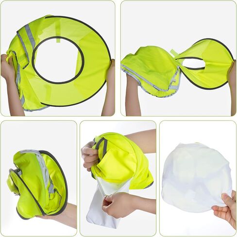 3 Pcs Hard Hat Sun Shade Full Brim Mesh Neck Sun Shield Bandana Face Scarf UV Sun Protection Arm Sleeves with Reflective Strap, Sun Visor Neck Shade for Hard Hat Accessories in Saudi Arabia