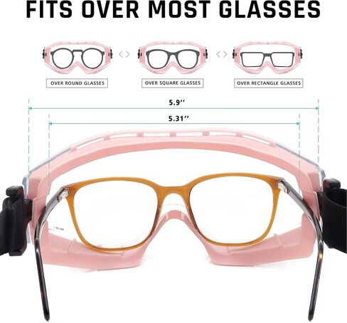 UKNOW Safety Goggles Over Glasses - Anti-Fog Clear Lens - ANSI Z87.1 Certified Eye Protection for Lab Work, Industrial Use in Saudi Arabia