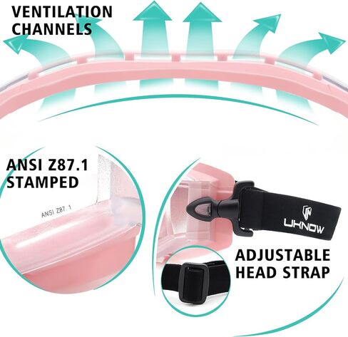 UKNOW Safety Goggles Over Glasses - Anti-Fog Clear Lens - ANSI Z87.1 Certified Eye Protection for Lab Work, Industrial Use in Saudi Arabia