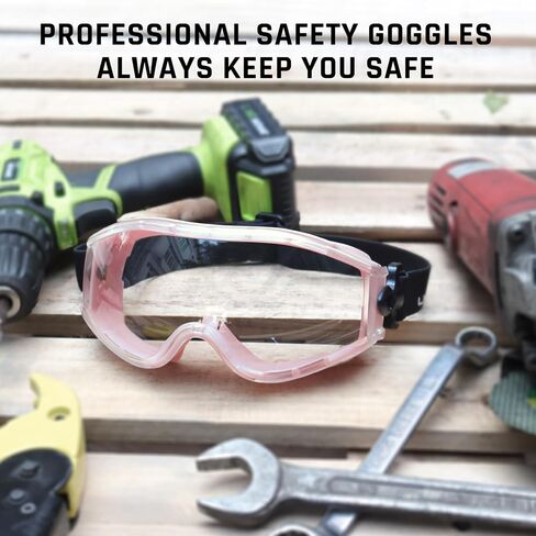 UKNOW Safety Goggles Over Glasses - Anti-Fog Clear Lens - ANSI Z87.1 Certified Eye Protection for Lab Work, Industrial Use in Saudi Arabia