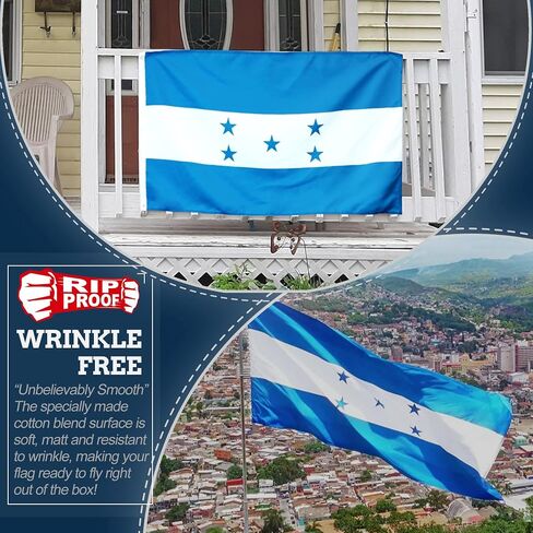 Anley Fly Breeze 3x5 Foot Honduras Flag - Vivid Color and Fade proof - Canvas Header and Double Stitched - Honduran National Flags Polyester with Brass Grommets 3 X 5 Ft in Saudi Arabia