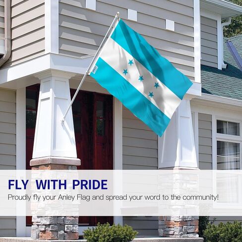 Anley Fly Breeze 3x5 Foot Honduras Flag - Vivid Color and Fade proof - Canvas Header and Double Stitched - Honduran National Flags Polyester with Brass Grommets 3 X 5 Ft in Saudi Arabia