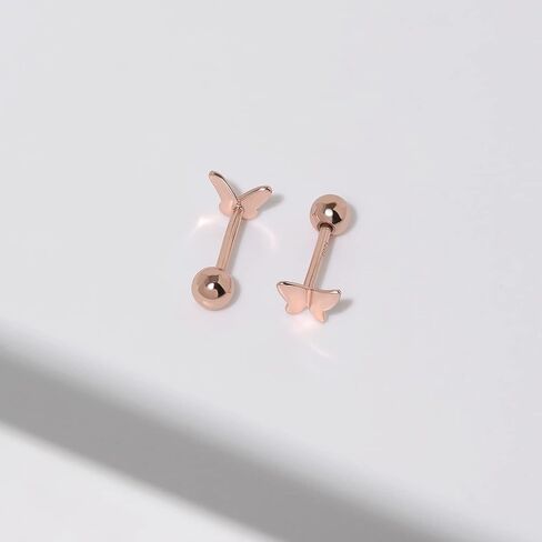 Meissa Ball Screw Back Earrings for Kids Teen Girls Daughter Butterfly Sleep Earrings Hypoallergenic Studs Pure Silver Ball Back Studs (Gold) in Saudi Arabia