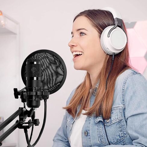 USB Microphone Streaming Microphone for Recording Microphone for PC 192khz/24bit Studio Cardioid Condenser Mic Kit Gaming Mics Studio Microphone for Singing, Podcast Equipment Bundle with Mic Boom Arm in Saudi Arabia