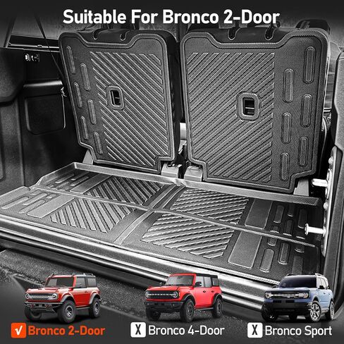 LEPZ 4 PCS Cargo Mat Rear Seat Back Cover Protector for 2021 2022 2023+ Ford Bronco 2-Door,All-Weather Waterproof Trunk Mat for Bronco Accessories(Trunk Mat+Backrest Mats+Lower Trunk Mat) in Saudi Arabia