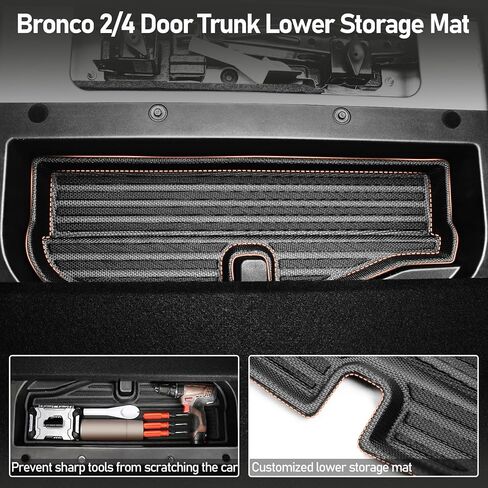 LEPZ 4 PCS Cargo Mat Rear Seat Back Cover Protector for 2021 2022 2023+ Ford Bronco 2-Door,All-Weather Waterproof Trunk Mat for Bronco Accessories(Trunk Mat+Backrest Mats+Lower Trunk Mat) in Saudi Arabia