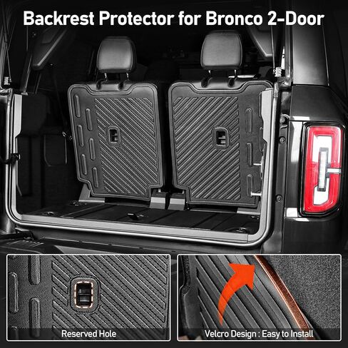 LEPZ 4 PCS Cargo Mat Rear Seat Back Cover Protector for 2021 2022 2023+ Ford Bronco 2-Door,All-Weather Waterproof Trunk Mat for Bronco Accessories(Trunk Mat+Backrest Mats+Lower Trunk Mat) in Saudi Arabia