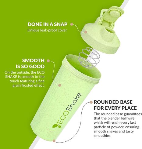 Eco Shake, your eco-friendly bottle: shaker bottle for the health-conscious & environmentally friendly. 100% biodegradable Wheat Straw, 20-ounce in Saudi Arabia
