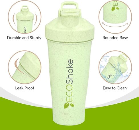 Eco Shake, your eco-friendly bottle: shaker bottle for the health-conscious & environmentally friendly. 100% biodegradable Wheat Straw, 20-ounce in Saudi Arabia