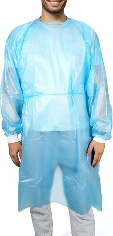 مساعدة المرضى، 20 حزمة من ملابس الوقاية الشخصية العازلة التي يمكن التخلص منها، مسجلة لدى إدارة الغذاء والدواء، المستوى 2، PP+PE، 40 جرامًا للمتر المربع، ربطة عنق مزدوجة كاملة الظهر، 55 بوصة طول، جودة المستشفى in Kuwait