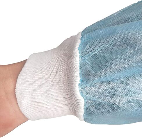 مساعدة المرضى، 20 حزمة من ملابس الوقاية الشخصية العازلة التي يمكن التخلص منها، مسجلة لدى إدارة الغذاء والدواء، المستوى 2، PP+PE، 40 جرامًا للمتر المربع، ربطة عنق مزدوجة كاملة الظهر، 55 بوصة طول، جودة المستشفى in Kuwait