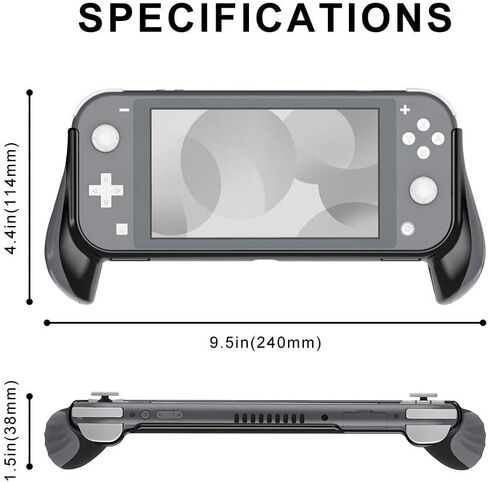 Azakio, Grip case for Nintendo Switch Lite,Ergonomic Nintendo Switch Lite Hand Grip, Accessories for Switch Lite (Black) in Saudi Arabia